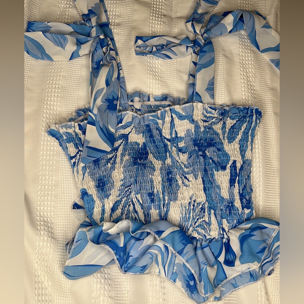 Shirt with tied straps